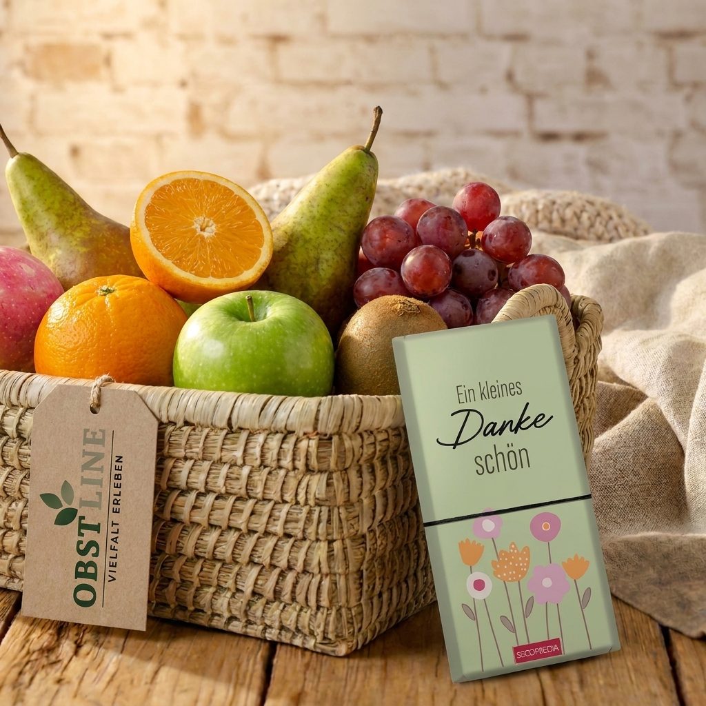 Obstkorb Kleines Dankeschön Detailansicht Beigabe Dankeschön