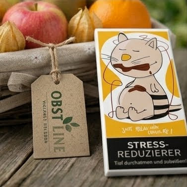 Obstkorb Pausen-Genuss Detailansicht Stress-Reduzierer-Schokolade