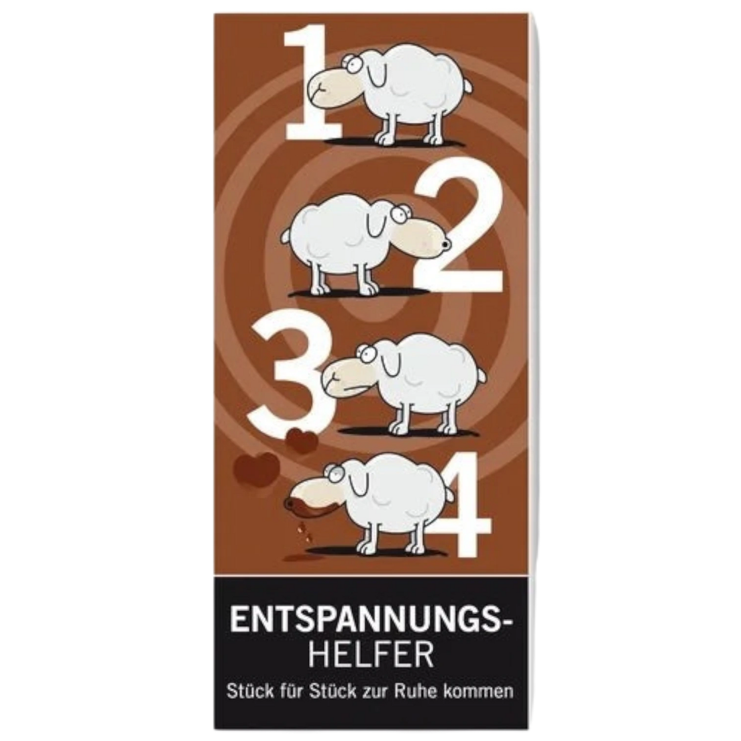 Obstline - Vielfalt erleben Meybona Vollmilchschokolade Entspannungshelfer mit Schaf-Illustration auf brauner Verpackung