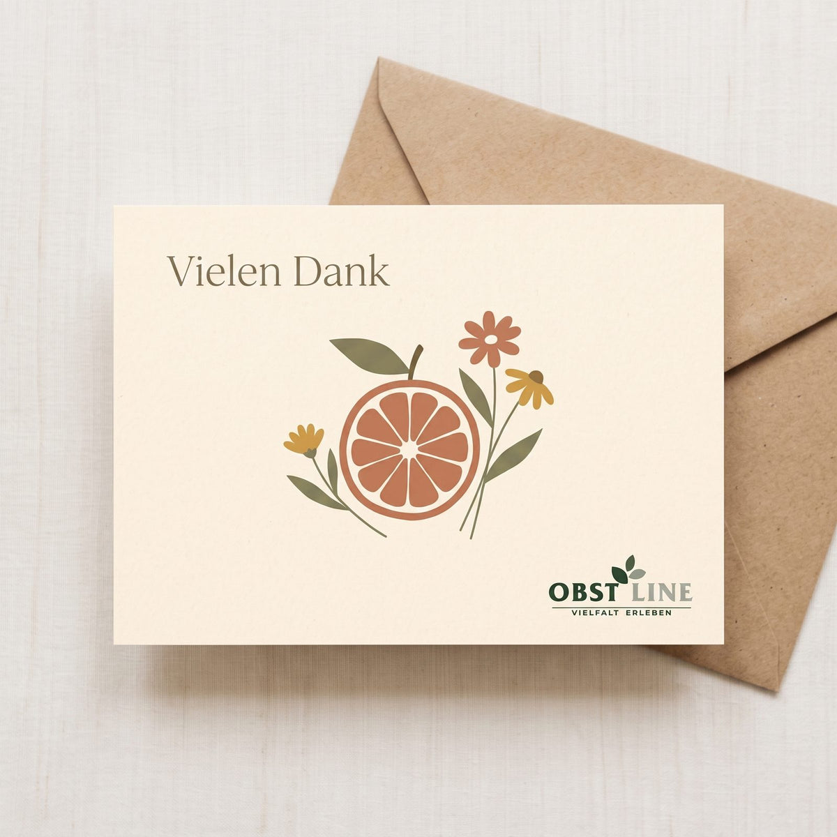 Grußkarte Orange Vielen Dank