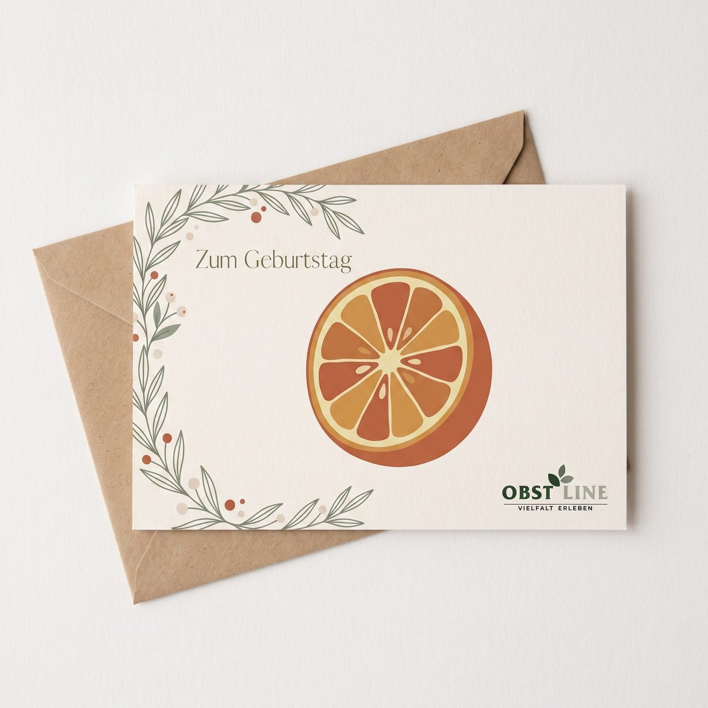 Grußkarte Orange zum Geburtstag